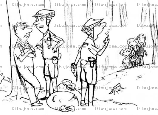 Dibujo para colorear Rescate De Ninos Secuestrados Dibujo De Policia Capturando A Un Secuestrador Para Pintar Y Colorear