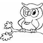 Dibujo para colorear Dibujo De Tecolote Con Ojo Cerrado Para Pintar Y Colorear