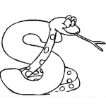 Dibujo para colorear Colorear la letra S de Serpiente