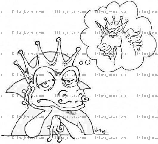 Dibujo para colorear Rana Unicornio Dibujo De Rey Rana Deseando Ser Unicornio Para Pintar Y Colorear Sapo Caballo