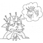 Dibujo para colorear Rana Unicornio Dibujo De Rey Rana Deseando Ser Unicornio Para Pintar Y Colorear Sapo Caballo