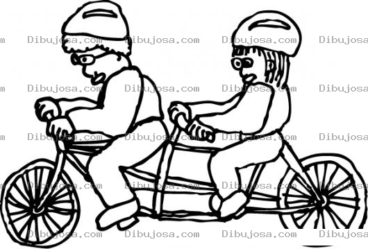 Dibujo para colorear Bicicleta De Dos Plazas Para Pintar Y Colorear Cicle Para Dos