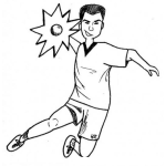 Dibujo para colorear Dibujo De Pelotazo De Jugador De Balon Mano Para Pintar Y Colorear