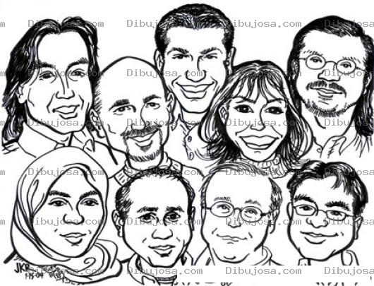 Dibujo para colorear Dibujo De Gente Del Mundo Para Pintar Y Colorear 9 Caras