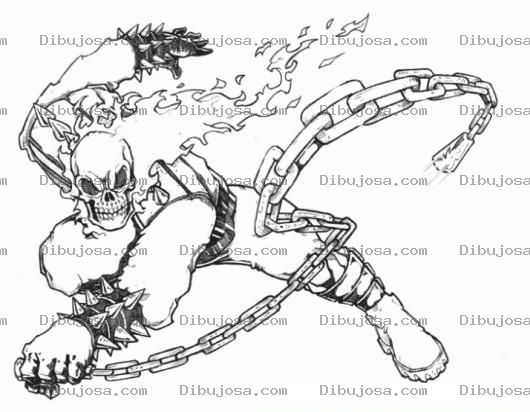 Dibujo para colorear Latigo De Cadena Dibujo De Ghostrider Para Pintar Y Colorear