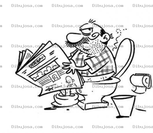 Dibujo para colorear Dibujo De Hombre Defecando En Un Inodoro Para Pintar Y Colorear Senor Haciendo Popo Y Leyendo La Prensa En Un Retrete