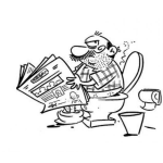Dibujo para colorear Dibujo De Hombre Defecando En Un Inodoro Para Pintar Y Colorear Senor Haciendo Popo Y Leyendo La Prensa En Un Retrete
