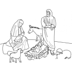 Dibujo para colorear Dibujo De JESUS En El Pesebre Con Jose Y Maria Para Pintar Y Colorear