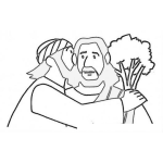 Dibujo para colorear La Traicion De Judas Dibujo Del Beso Traidor De Judas Para Pintar Y Colorear