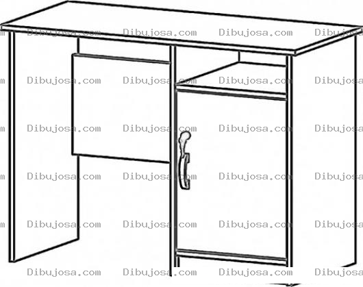 Dibujo para colorear Escritorio Secretarial Dibujo De Escritorito De Madera Armable Para Pintar Y Colorear