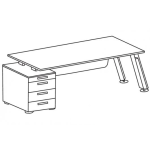 Dibujo para colorear Dibujo De Un Escritorio Mediano De Madera Con Gabetas Para Pintar Y Colorear
