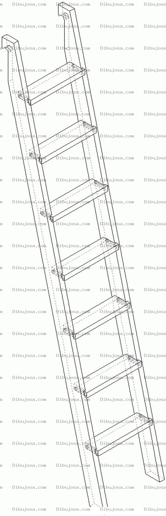 Dibujo para colorear Dibujo De Escalera De Madera Para Pintar Y Colorear