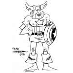 Dibujo para colorear Dibujo De Caricatura Del Capitan America Para Pintar Y Colorear