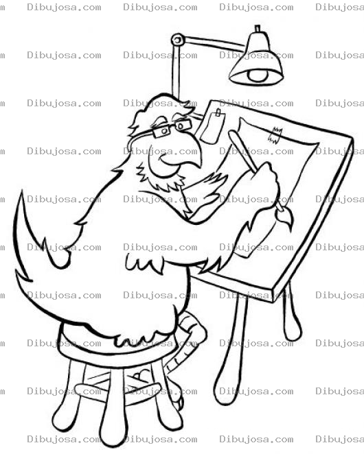Dibujo para colorear Dibujo De Gallina Arquitecta Para Pintar Y Colorear