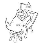 Dibujo para colorear Dibujo De Gallina Arquitecta Para Pintar Y Colorear
