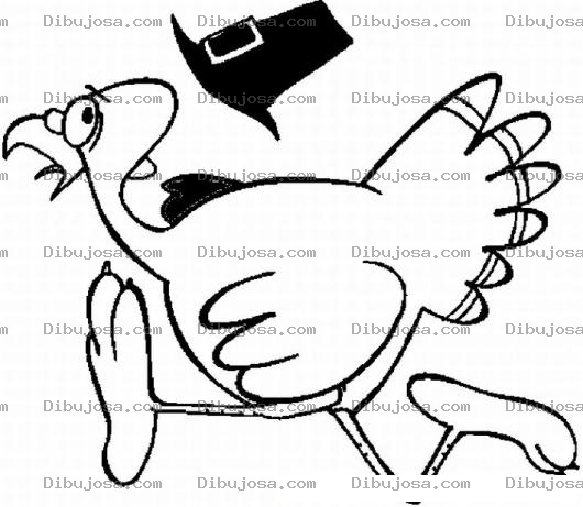 Dibujo para colorear Dibujo De Pavo Huyendo El Dia De Accion De Gracias Para Pintar Y Colorear Chompipe Corriendo Por Salvar Su Vida