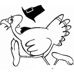Dibujo para colorear Dibujo De Pavo Huyendo El Dia De Accion De Gracias Para Pintar Y Colorear Chompipe Corriendo Por Salvar Su Vida