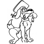 Dibujo para colorear Escuela Canina Dibujo De Perro Graduado Para Pintar Y Colorear Perrito Con Birrete Y Diploma