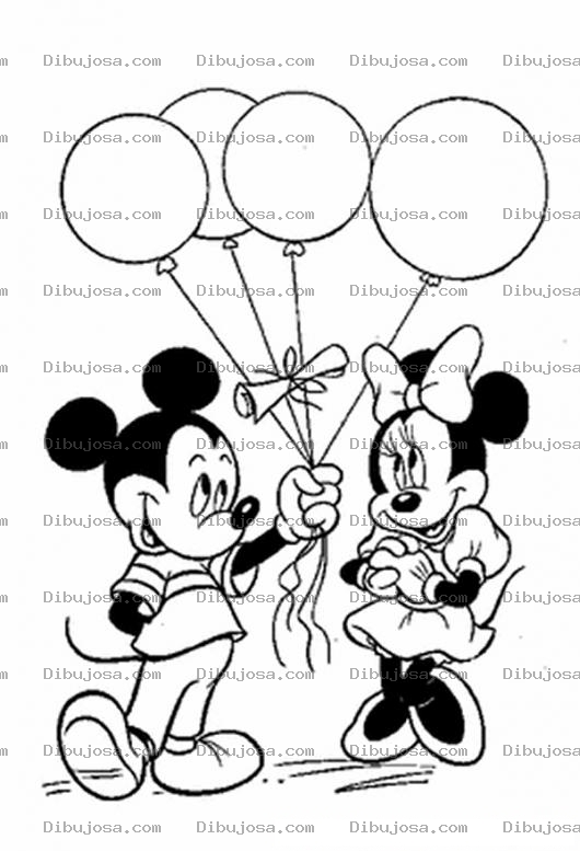Dibujo para colorear Mickey mouse y mimi