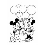 Dibujo para colorear Mickey mouse y mimi
