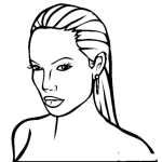 Dibujo para colorear Colorear a Angelina Jolie esposa de Brad Pit