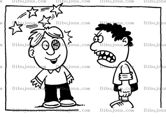 Dibujo para colorear Golpe En El Ojo Dibujo De Nino Golpeado En El Ojo Para Pintar Y Colorear