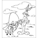 Dibujo para colorear Dibujo De Sam Bigotes Y El Conejo Bugs Bunny Para Pintar Y Colorear
