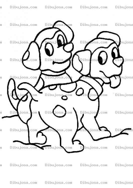 Dibujo para colorear Dibujo De Dos Perritos Dalmatas Para Pintar Y Colorear
