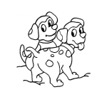 Dibujo para colorear Dibujo De Dos Perritos Dalmatas Para Pintar Y Colorear