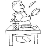 Dibujo para colorear Panqueques De Hairna Dibujo De Osa Cocinando Panquequitos Para Pintar Y Colorear Osita Cocinera