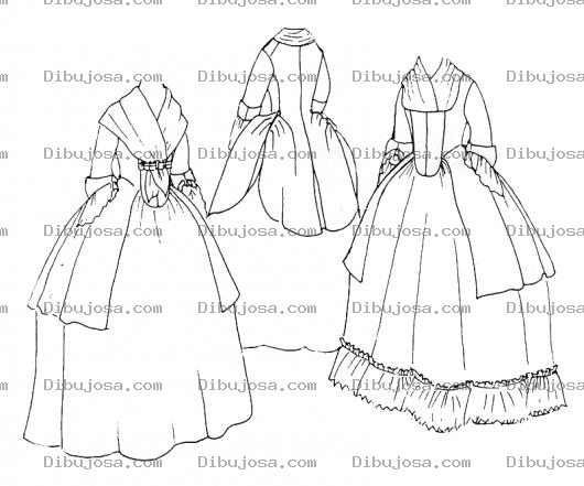 Dibujo para colorear Vestidos Medievales Para Pintar Y Colorear Vestidos Antiguos