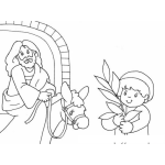Dibujo para colorear Domingo De Ramos Dibujo De JESUS En El Domindo De Ramos Para Pintar Y Colorear