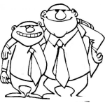 Dibujo para colorear Dibujo De Socios Inseparables Para Pintar Y Colorear