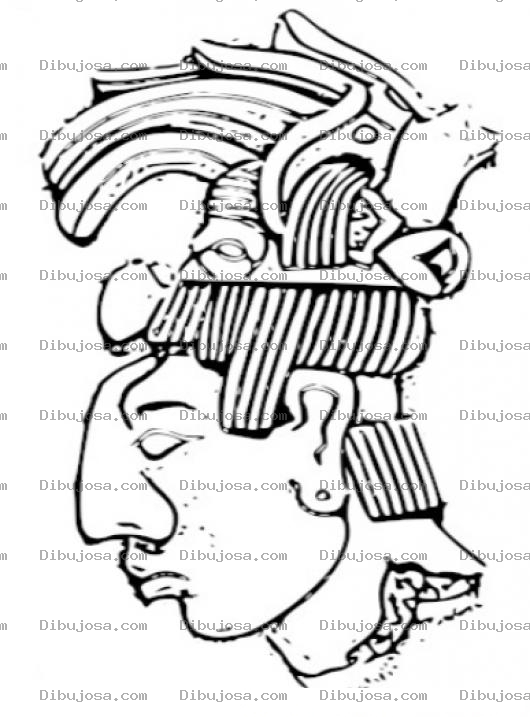 Dibujo para colorear Colorear Rostro Maya