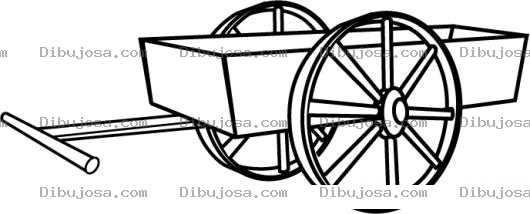 Dibujo para colorear Dibujo De Carreta De Madera Para Pintar Y Colorear