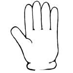 Dibujo para colorear Dibujo De Guante Blanco Para Pintar Y Colorear