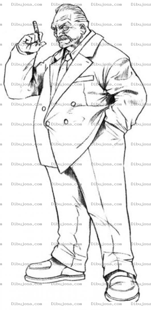 Dibujo para colorear Dibujo De Jefe Con Puro Para Pintar Y Colorear