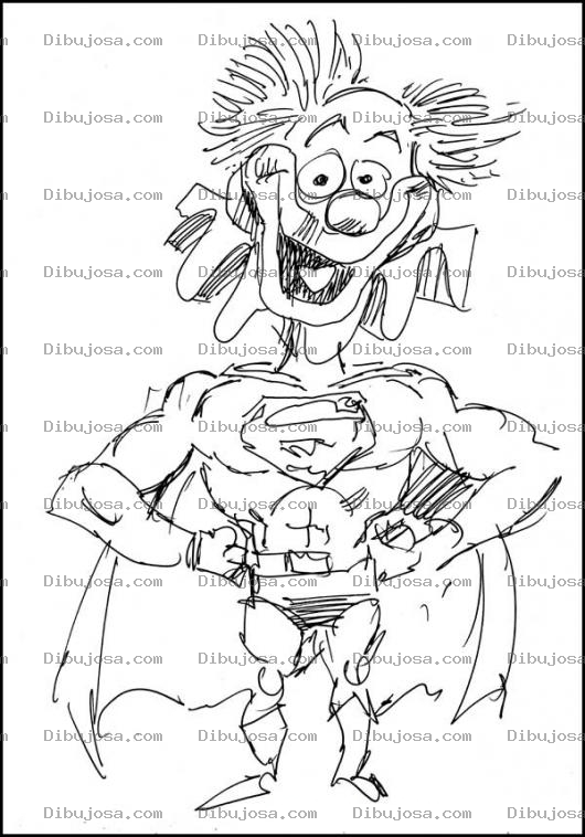 Dibujo para colorear Payaso Superman Para Pintar Y Colorear
