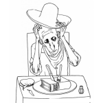 Dibujo para colorear El Libro De Sam Dibujo De Hombre Comiendo Un Libro Para Pintar Y Colorear
