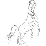 Dibujo para colorear Dibujo De Caballo Parandose En Dos Patas Para Pintar Y Colorear Caballo Relinchando
