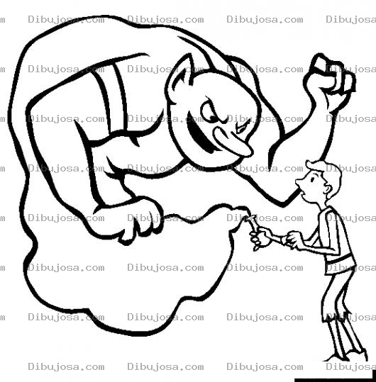 Dibujo para colorear Dibujo De Genio Malo Para Pintar Y Colorear