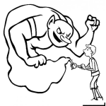 Dibujo para colorear Dibujo De Genio Malo Para Pintar Y Colorear