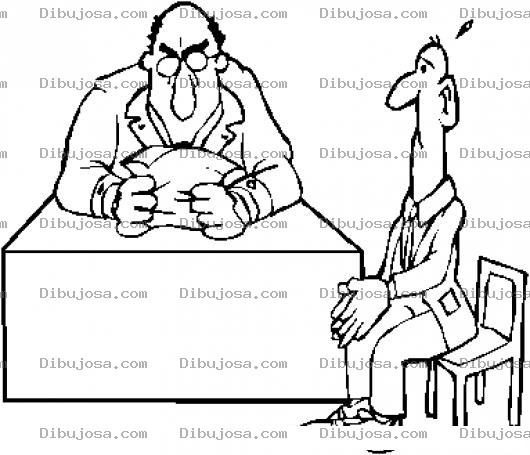 Dibujo para colorear Solicitud De Empleo Dibujo De Una Entrevista De Trabajo Para Pintar Y Colorear Jefe Leyendo Un Curriculum
