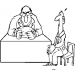 Dibujo para colorear Solicitud De Empleo Dibujo De Una Entrevista De Trabajo Para Pintar Y Colorear Jefe Leyendo Un Curriculum
