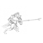 Dibujo para colorear Caballo Con Armadura Medieval Dibujo De Caballo Guerrero Para Pintar Y Colorear