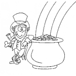 Dibujo para colorear Olla De Oro Al Final Del Arcoiris Para Pintar Y Colorear