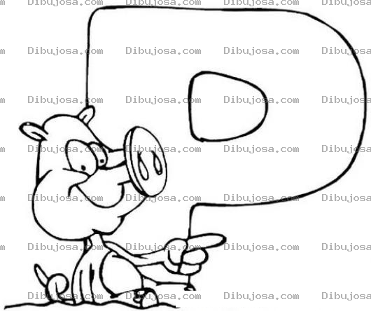 Dibujo para colorear Dibujo De La Letra Pe De Puerco Para Pintar Y Colorear