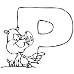 Dibujo para colorear Dibujo De La Letra Pe De Puerco Para Pintar Y Colorear