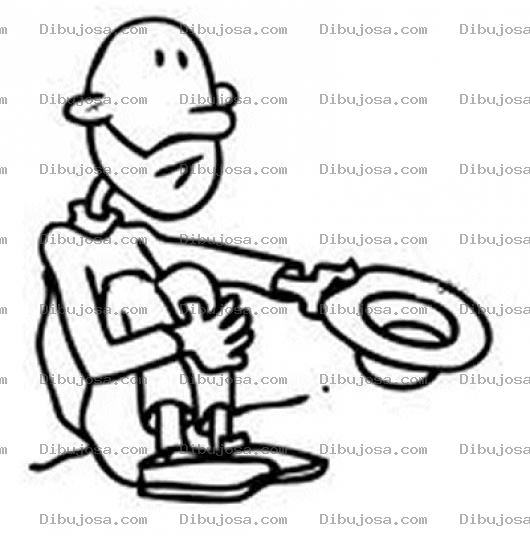 Dibujo para colorear Dibujo De Mendigo Pordiosero Pideindo Dinero En Un Sombrero Para Pintar Y Colorear