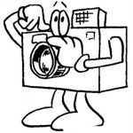 Dibujo para colorear Camara De Fotos Con Patas Para Pintar Y Colorear